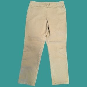 VGUC Croft & Barrow Effortless Stretch Pants Size 12 Khaki Pull On Elastic Waist